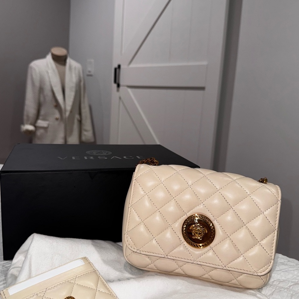 Versace Cream Quilted Women's Bag